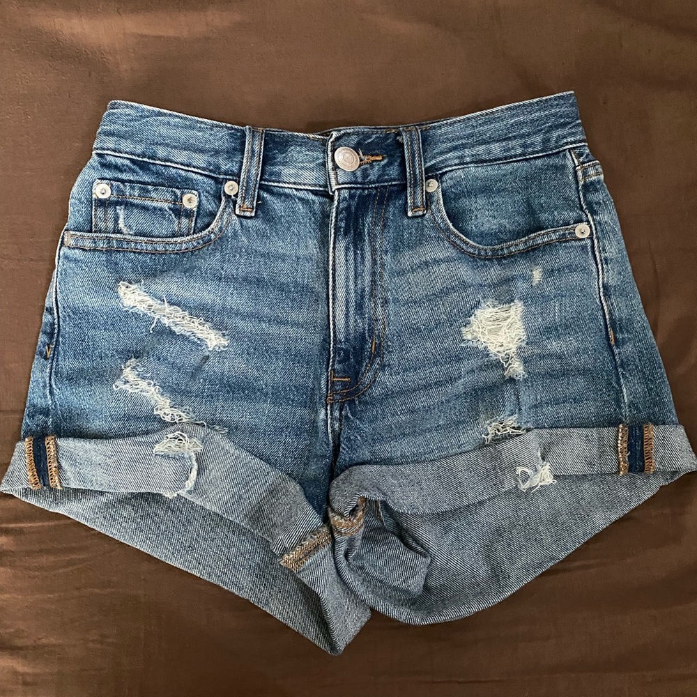 Aeropostale Blue Distressed Jean Shorts